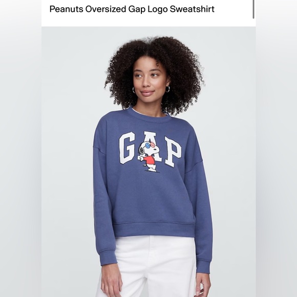 GAP Women's Navy Peanuts Graphic Sweatshirt - Picture 1 of 5